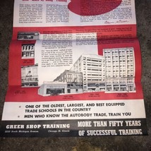 Greer Shop Training Chicago, IL  Small Promo Poster 1950’s Showing Progr... - £37.02 GBP