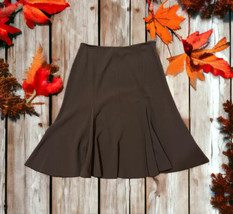 Dressbarn Flare Skirt Fit And Flare Brown Size 6 Polyester/Rayon/Spandex - £16.42 GBP