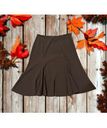 Dressbarn Flare Skirt Fit And Flare Brown Size 6 Polyester/Rayon/Spandex - £16.35 GBP
