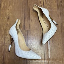 Giuseppe Zanotti Croco Embossed Leather Pump Heel In White Women Size 38 - $140.25