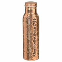 Copper Hammered Water Drinking Bottle Joint Free Ayurveda Health Benefit... - £14.85 GBP