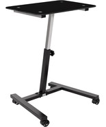 Tempered Glass (24&quot;), Solid-Top, Height-Adjustable Mobile Laptop Compute... - $127.00 CAD