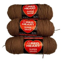 Red Heart Super Saver Yarn Color: 0360 Cafe Latte 7 oz No Dye Lot 3 Skeins USA - $18.66