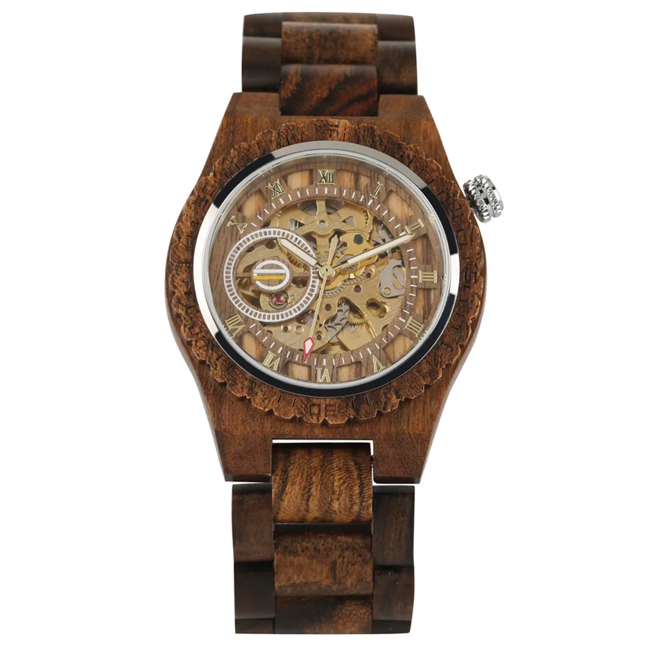  Men&#39;s Watch Automatic Mechanical en Watch Roman Numerals Display  Bangle Wristw - £111.97 GBP