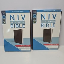 NIV Value Thinline Bible Large Print Leathersoft  Brown Lot Of 2 New  - $21.78