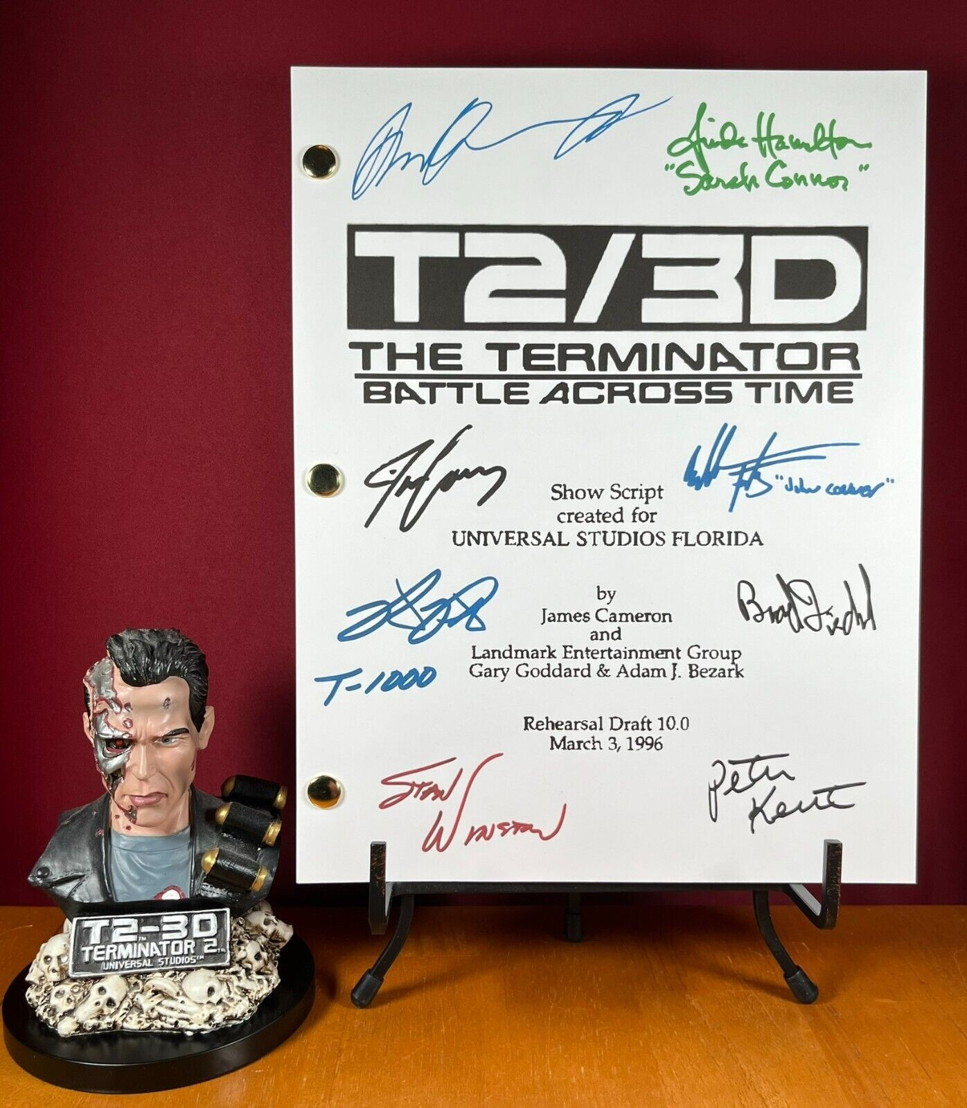 Terminator: T2-3D Battle Across Time Script Signed- Autograph Reprints- ... - $22.99
