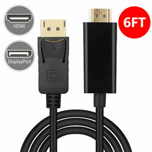 6FT Display Port DP to HDMI Cable Adapter Converter Audio Video PC HDTV ... - £12.52 GBP