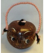 Vintage Hawaii Coconut Shell Purse Whimsical Cute Handpainted Face Tiki - $364.88 MXN