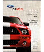 2007 Ford Shelby GT500 Vintage Print Ad Cobra Grill Emblem Sports Car Wa... - $10.97