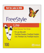 FreeStyle Lite Blood Glucose Test Strips 100pk - $152.10 CAD