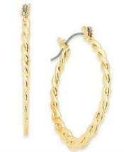 Charter Club Gold-Tone Medium Twisted Hoop Earrings - $15.00