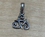 Celtic Knot Trinity Triangle Sterling Silver .925 Pendant Charm Estate F... - $19.79