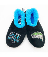 Snoozies Men&#39;s Slippers Size Matters Fishing Large 11/12 Black - £11.67 GBP