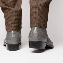 GIORGIO Genuine Ostrich Chelsea Boot Serpentine Gray image 8