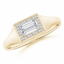 ANGARA Natural Diamond Halo Signet Ring, Girls in 14K Gold (GVS2, 0.37 Ctw) - £1,659.04 GBP