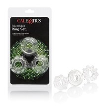 PENIS RING SET CLEAR REVERSIBLE 3 COCK RINGS - $260.11 MXN