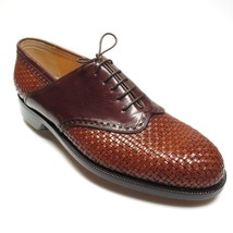 Bobby Jones Men&#39;s Golf Shoes Woven Calfskin Saddle/Brown Italy Size 9 1/2 M - £431.58 GBP