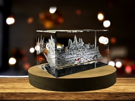 LED Base included | Angkor Wat 3D Engraved Crystal Keepsake Souvenir - £31.45 GBP+