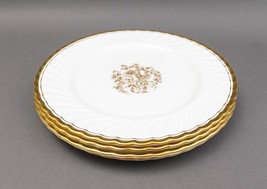 Aynsley England Elegance Gold Floral Bone China 10 1/4&quot; Dinner Plates Se... - $129.99