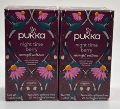 2x Pukka Herbal Organic Night Time Berry Overnight Wellness Tea Bags 40 ... - $369.26 MXN