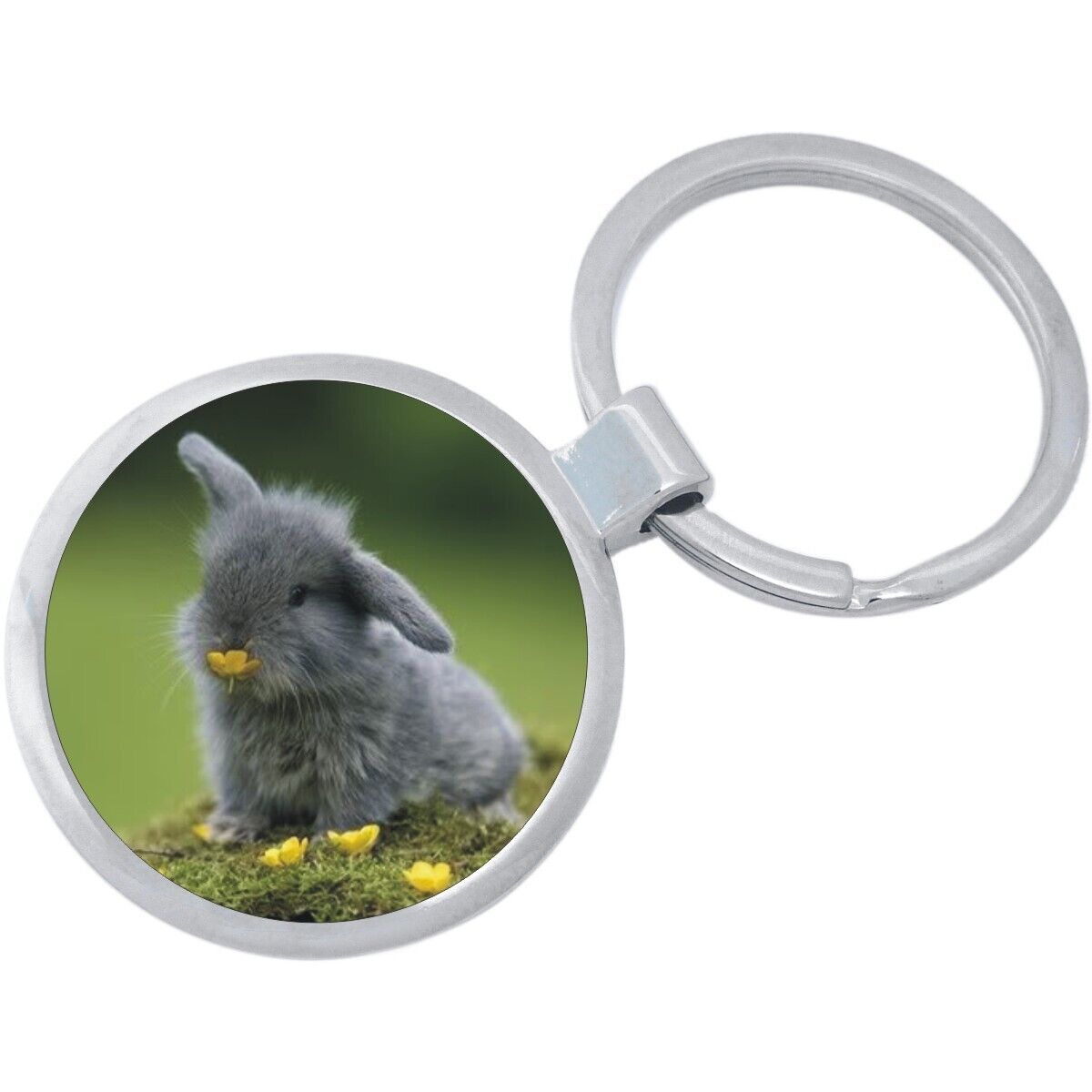 Cute Gray Bunny Keychain - Includes 1.25 Inch Loop for Keys or Backpack - $10.77