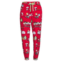 Peanuts Snoopy Women&#39;s Plush Christmas Jogger Pant, Red Size XL/XG(16-18) - $18.80