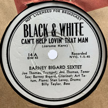 Barney Bigard Sextet 78 RPM Record Can’t Help Lovin That Man Don’t Talk B&amp;W - £8.15 GBP