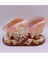 Vintage Conch Shell Sculpture MCM 13&quot; Nautical Whimsical Large Shells - $1,677.57 MXN