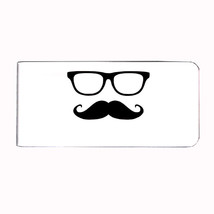 Metal Money Clip Bills Card Metal Holder Clip Rectangle Cool Mustache D6 - £9.02 GBP