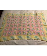 Handmade Multi Purpose Crocheted Baby Blanket 22 x 32 Multi Colors - £11.25 GBP