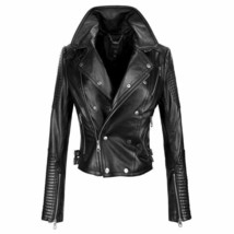 New Women&#39;s Genuine Lambskin Leather Jacket Biker Motorcycle Slim Fit Bl... - £54.75 GBP+