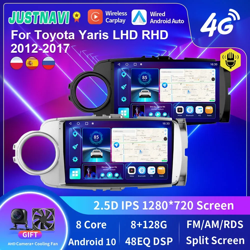JUSTNAVI Car Radio For Toyota Yaris LHD RHD 2012-2017 Multimedia Stereo Video - £117.06 GBP+