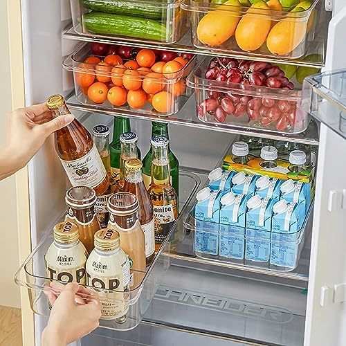 Minesign 2Pack Roll Out Fridge Caddy Bins Pull Out Drawer With Wheels - $35.98