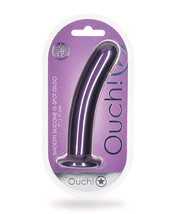 Shots Ouch 7&quot; Smooth G-Spot Dildo - Metallic Purple - £37.21 GBP