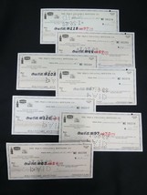 Piqua Ohio Coca Cola Bottling Co - 7 Bank Check Checks Payroll 1968 Lot A Lange - £24.50 GBP