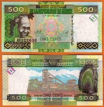GUINEA 2017  UNC 500 Francs Banknote Paper Money Bill P- 47-NEW - £1.10 GBP