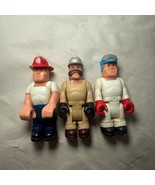 Vintage 70&#39;s Fisher Price Husky Helpers Lot of 3 - Race Driver Fire Cons... - $274.82 MXN