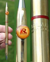 Vintage Garland Double Sided BUBBLE PEN &quot;RYDER&quot; advertising combo 12k GO... - $49.99