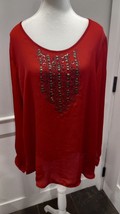 Ariat Women Short Sleeve Top Blouse Red Size XL - £7.98 GBP