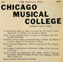 1936 Chicago Musical College 70th Anniversary Advertisement Illinois Sch... - $27.40 CAD