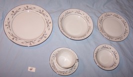 Vintage Sears Harmony House Platinum Garland Place Setting-Dinner Plate-Lot G - £28.72 GBP