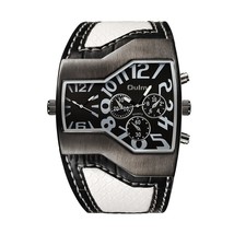 Oulm Men Watches Double Time Show Band Casual Male Sports Watches Clock Hours re - £30.59 GBP