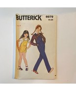 Butterick 6979 Sewing Pattern 1980s Size 8 Bust 28.5 Vintage Girls Overalls - £7.76 GBP