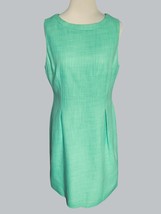 TAHARI LADIES LINED SLEEVELESS GREEN TWEED ENLIGHTENMENT DESIGNER DRESS ... - $96.58