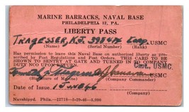 Post WW2 Philadelphia Marine Barracks Liberty Pass Navy Shipyard - £11.66 GBP