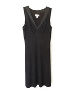 Ann Taylor LOFT Black Dress Womens 6 Sleeveless V-Neck Shift Satin Trim  - $373.95 MXN