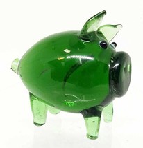 Home For ALL The Holidays Glass Pig Figurine (Green) - $14.85