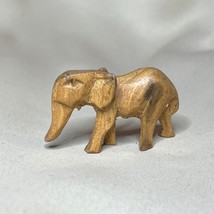 Vintage Hand-Carved Small Wood Elephant Figurine - $148.66 MXN