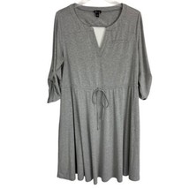 Torrid Womens Dress Size 1=XL Gray Ties at Waist Knee Length Knit Dress  - £24.22 GBP