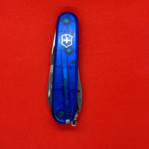 91mm Blue Transparent Victorinox Tinker Swiss Army knife, hunt, fish, gr... - $29.04